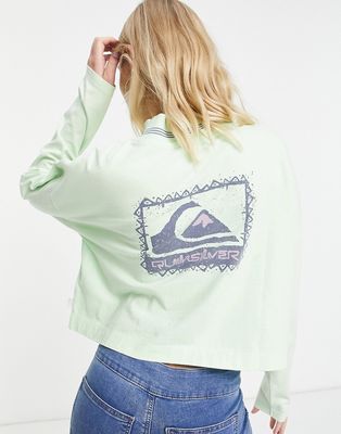Quiksilver 90s cropped long sleeve T-shirt in green
