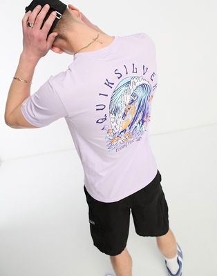 Quiksilver arch logo t-shirt in lilac-Purple