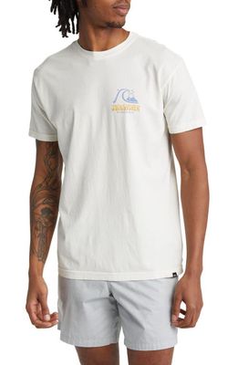 Quiksilver Arts in Palms Cotton Graphic T-Shirt in Antique White