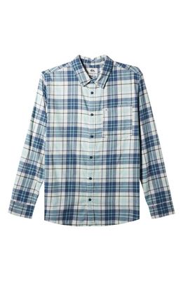 Quiksilver Banchor Plaid Stretch Flannel Button-Up Shirt in Snow White