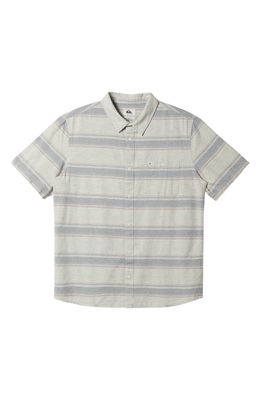 Quiksilver Cali Sunrise Stripe Short Sleeve Button-Up Shirt in Plaza