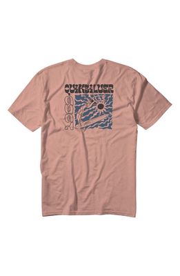 Quiksilver Enjoy the Ride Logo Graphic T-Shirt in Dusty Pink