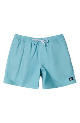Quiksilver Everyday Solid Volley 14 Swim Trunks in Marine Blue