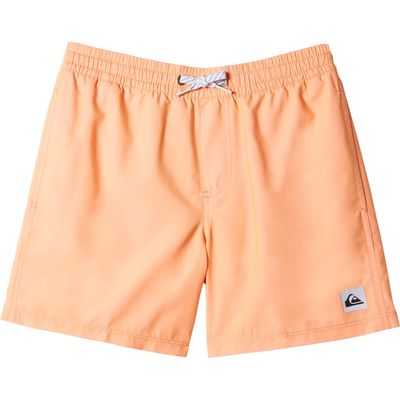 Quiksilver Everyday Solid Volley 14 Swim Trunks in Papaya Punch