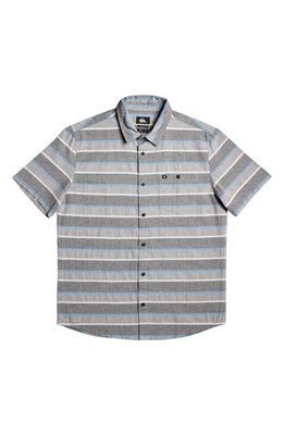 Quiksilver Kids' Cali Sunrise Stripe Button-Up Shirt in Black Cali Sunrise