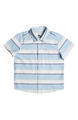 Quiksilver Kids' Cali Sunrise Stripe Short Sleeve Button-Up Shirt in White