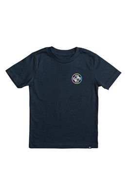 Quiksilver Kids' Core Bubble Cotton Graphic Logo Tee in Navy Blazer