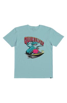 Quiksilver Kids' Dinos Ride Cotton Graphic T-Shirt in Pastel Turquoise