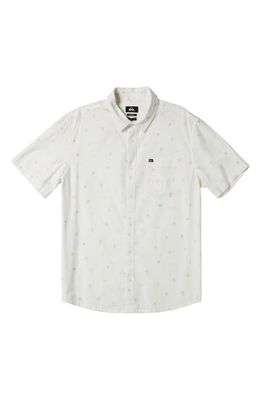 Quiksilver Kids' Heat Wave Short Sleeve Button-Up Shirt in Snow White