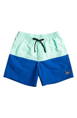 Quiksilver Kids' Logo Valley Recycled Polyester Swim Shorts in Snorkel Blue