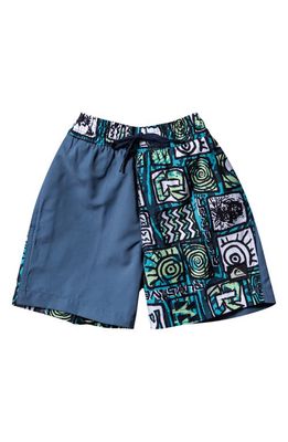 Quiksilver Kids' Next Gen Volley Recycled Polyester Swim Shorts in River Blue