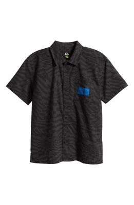 Quiksilver Kids' Radical Times Organic Cotton Button-Up Shirt in Black