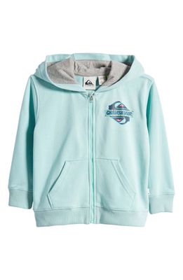 Quiksilver Kids' Rising Lines Zip-Up Graphic Hoodie in Pastel Turquoise