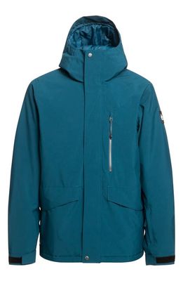 Quiksilver Kids' Solid Waterproof Recycled Polyester Jacket in Majolica Blue
