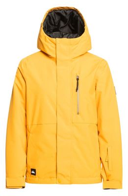Quiksilver Kids' Solid Waterproof Recycled Polyester Jacket in Mineral Yellow