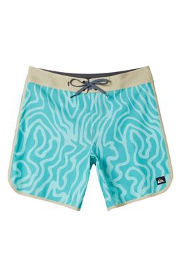 Quiksilver Kids' Surfsilk Scallop 17 Board Shorts in Limpet Shell