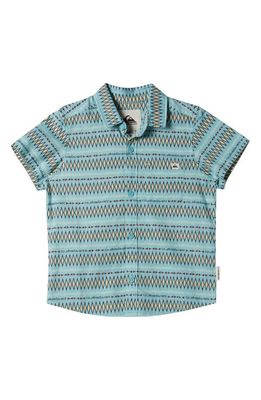 Quiksilver Kids' Vibrations Short Sleeve Woven Shirt in Marine Blue