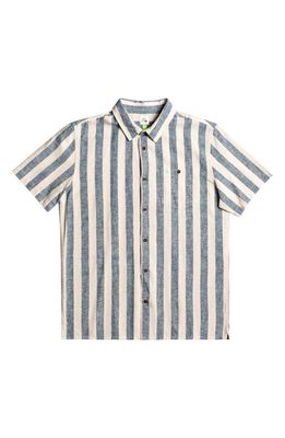 Quiksilver Lando Stripe Short Sleeve Button-Up Shirt in Birch