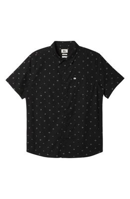 Quiksilver Minimo Floral Short Sleeve Button-Up Shirt in Black