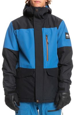 Quiksilver Mission Colorblock Waterproof Technical Snow Jacket in True Black