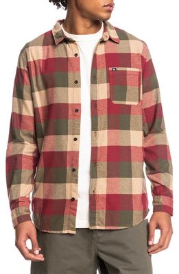 Quiksilver Motherfly Plaid Button-Up Shirt in Rubywinemotherfly