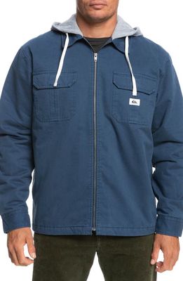 Quiksilver New Aitor Hooded Workwear Jacket in Insignia Blue