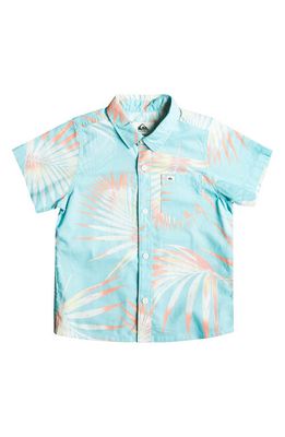 Quiksilver Pop Tropic Short Sleeve Button-Up Shirt in Angelbluepoptropi