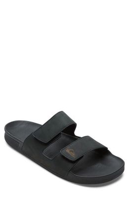 Quiksilver Rivi Double Strap Leather Sandal in Black