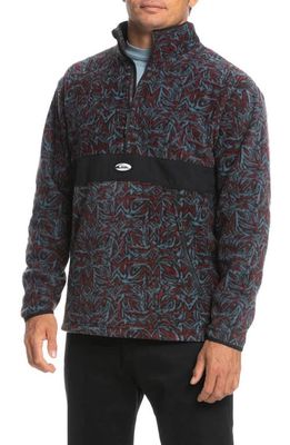 Quiksilver Saturn Half Zip Fleece Sweatshirt in Provincial Blue