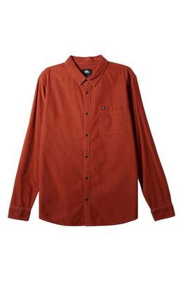 Quiksilver Smoke Trail Button-Up Corduroy Shirt in Baked Clay