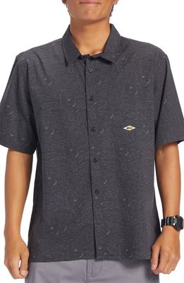 Quiksilver The Saturn Floral Short Sleeve Button-Up Shirt in Tarmac Tribal Floral