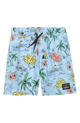 Quiksilver x Peanuts Kids' Shred Volley Shorts in Airy Blue