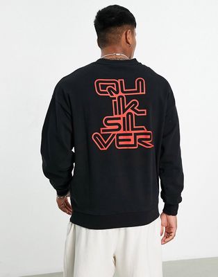 Quiksilver x Stranger Things upside down reefer sweatshirt in black-Gray