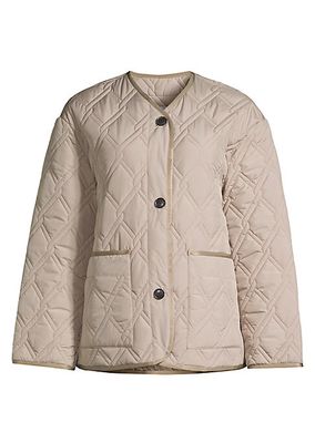 Quilted Collarless Short Coat