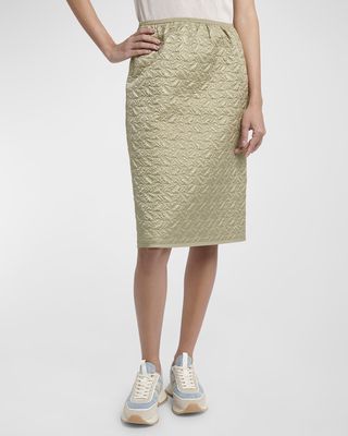 Quilted Knee-Length Skirt