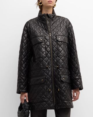 Quilted Leather Parka