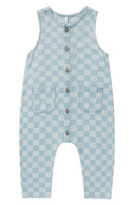 QUINCY MAE Blue Check Jumpsuit in Blue-Check