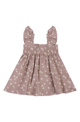 QUINCY MAE Butterfly Ruffle Smocked Jersey Dress in Lilac