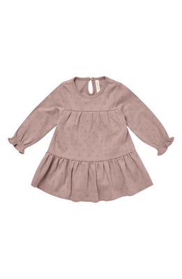 QUINCY MAE Dotty Long Sleeve Organic Cotton Knit Dress in Mauve