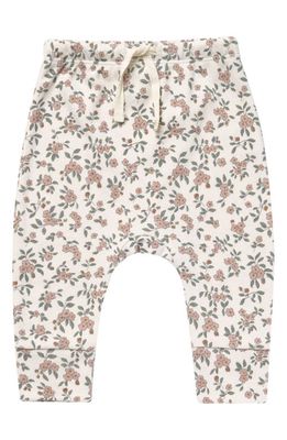 QUINCY MAE Meadow Floral Brushed Jersey Pants in Ivory