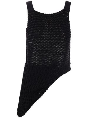 QUIRA asymmetric knitted vest - Black