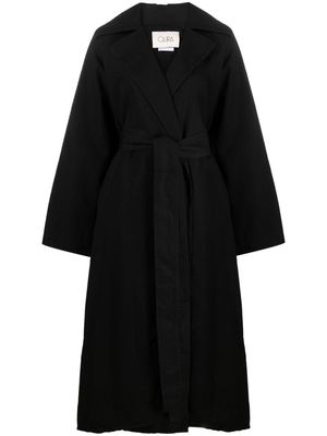 QUIRA belted cotton blend trench coat - Black