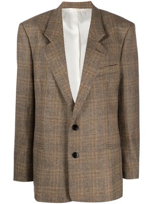 QUIRA check-pattern notched-lapels blazer - Brown