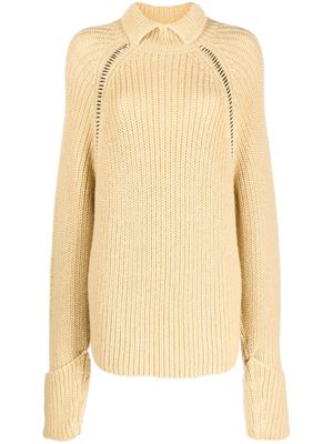 QUIRA contrast-stitching wool jumper - Yellow
