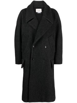 QUIRA double-breasted virgin-wool coat - Black