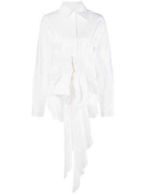 QUIRA draped-detail cotton shirt - White