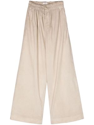 QUIRA elasticated-waist cotton palazzo pants - Neutrals