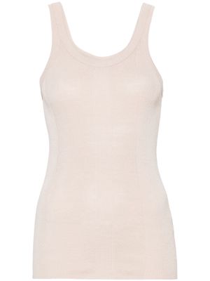 QUIRA fine-ribbed silk tank top - Neutrals