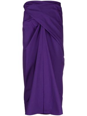 QUIRA high-waisted gathered-detail skirt - Purple