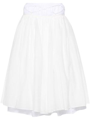 QUIRA layered cotton midi skirt - White